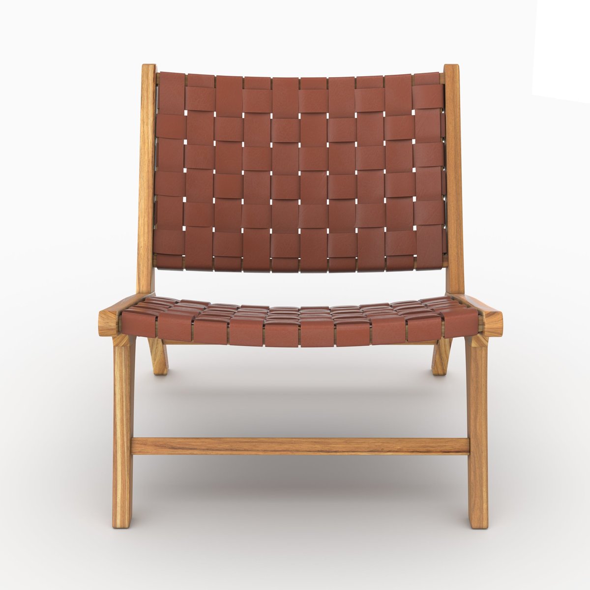Fauteuil en teck et cuir - KUNA marron, MAISON PAVANE