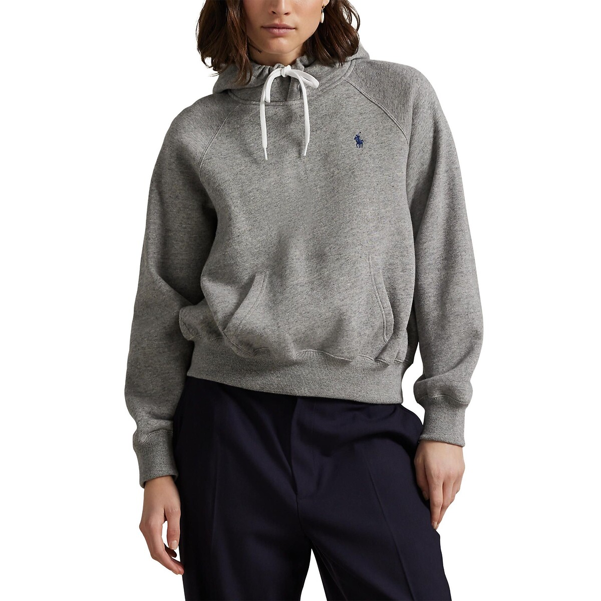 Kangaroo Pocket Long Sleeve Hoodie grey, POLO RALPH LAUREN