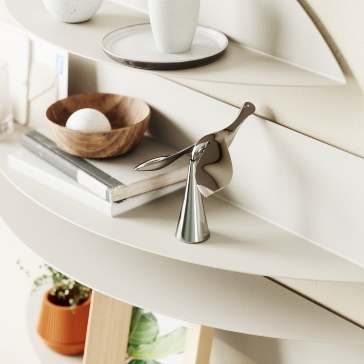 Décapsuleur de bouteille design original métal  TIPSY argent, UMBRA