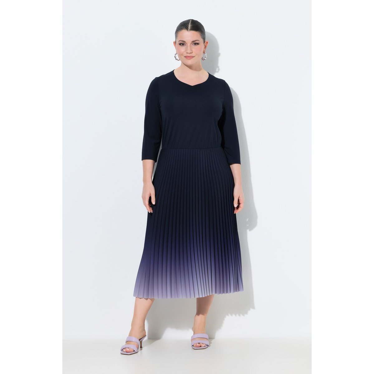 Robe midi marine foncé, ULLA POPKEN