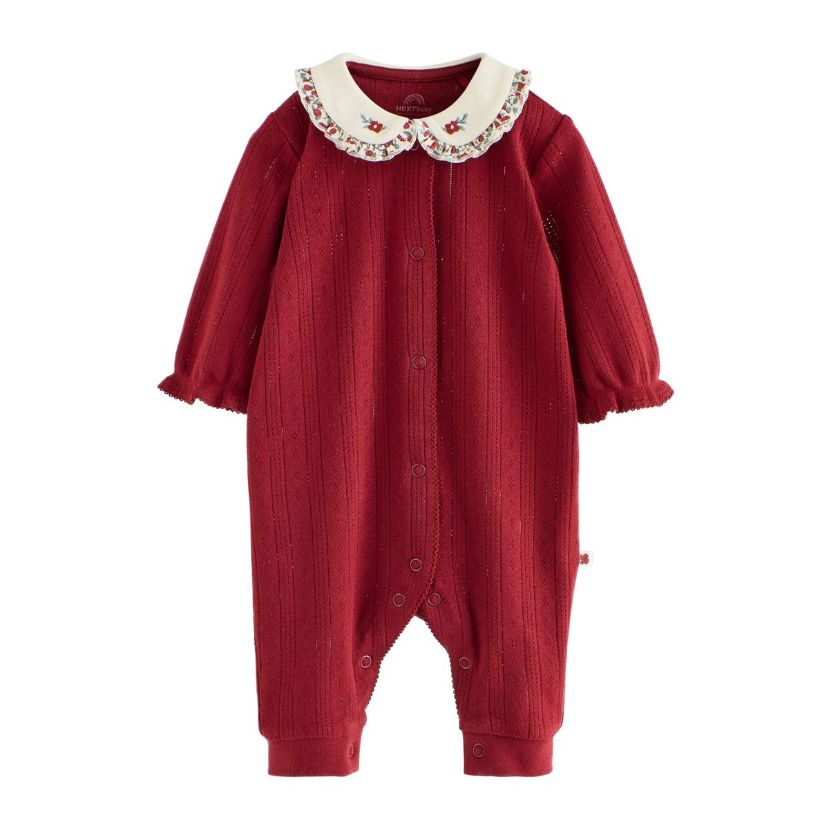 Dors-bien bébé à col, lot de 3 fleurs rouge prune, NEXT