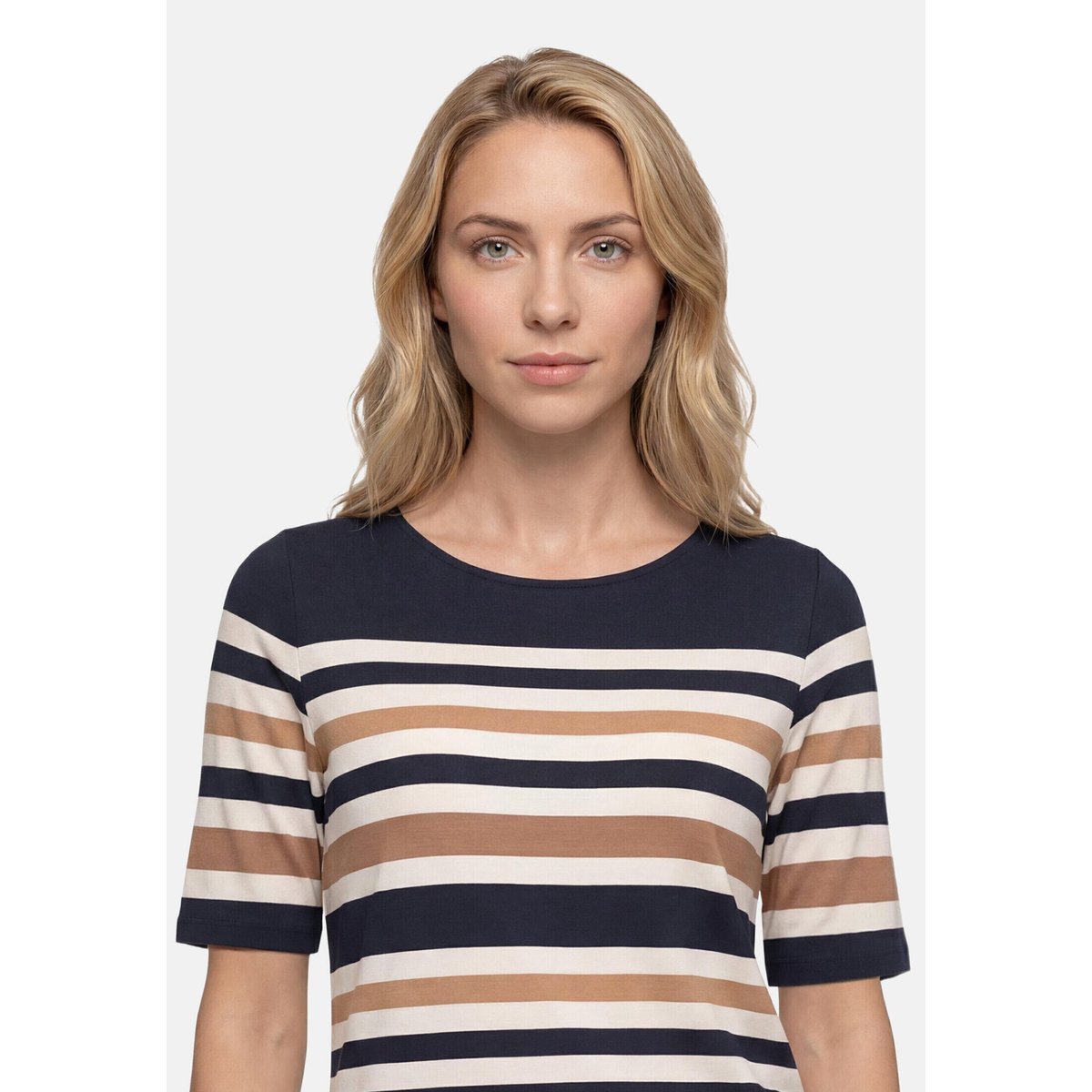 T-shirt basique à encolure bateau dark blue/brown, BETTY BARCLAY