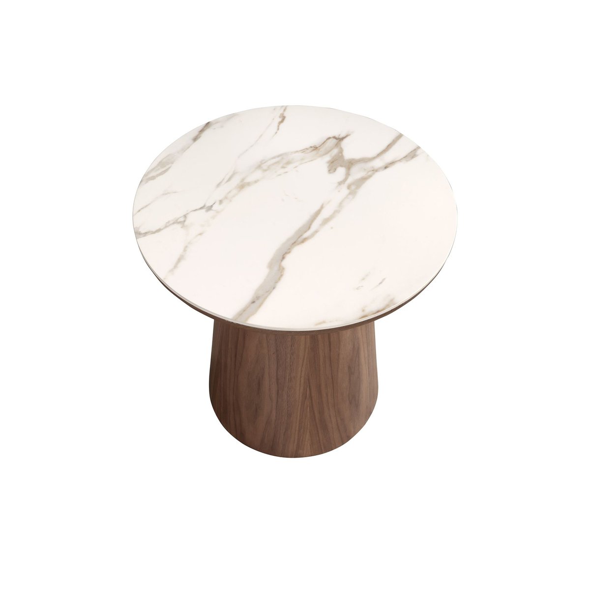 Table d'angle ronde en porcelaine et noyer blanc | noyer, ANGEL CERDA