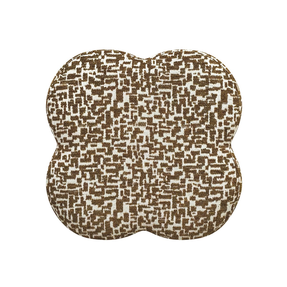 Pouf en tissu texturé à motif LUCKY brun, SIA HOME