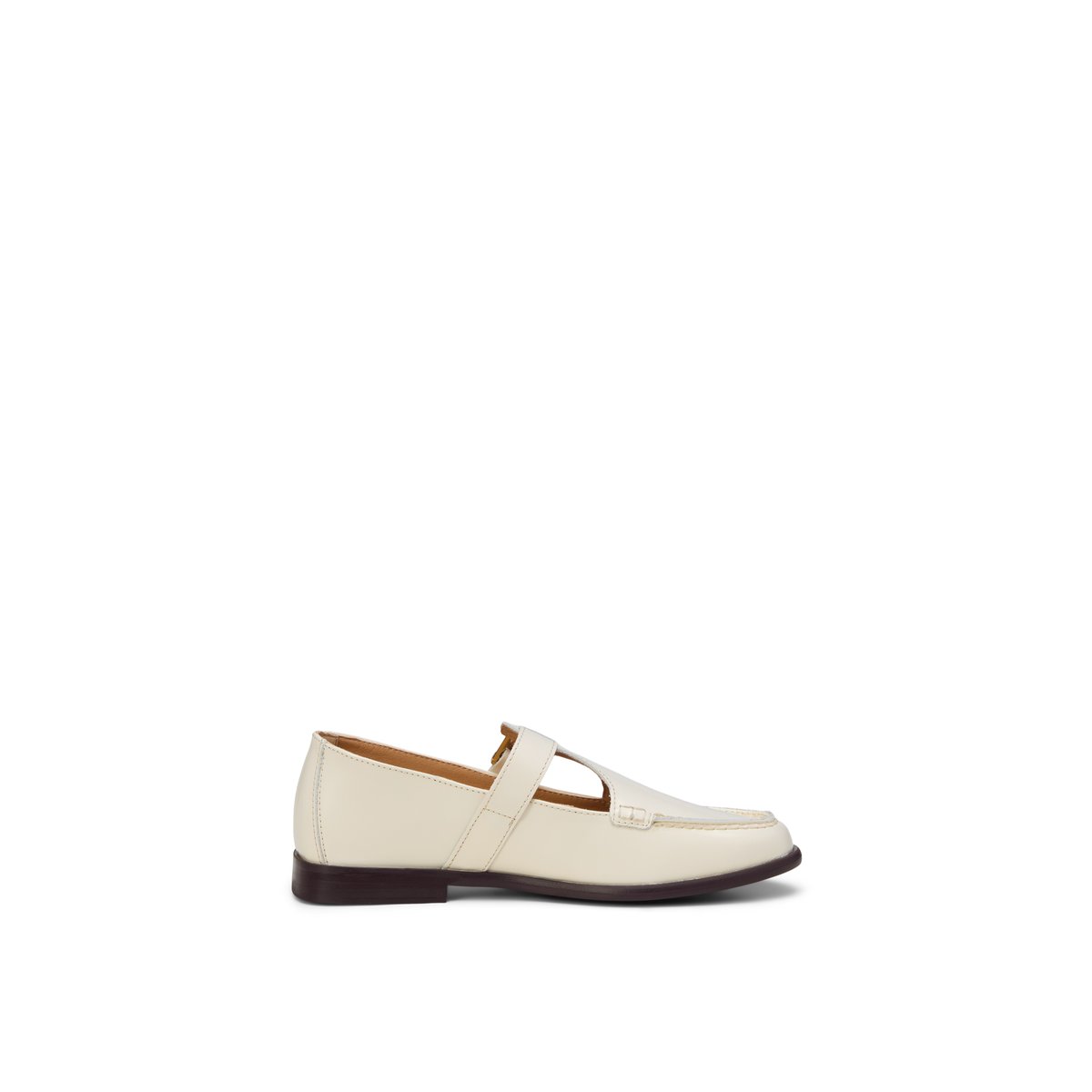 Mary-Jane Loafer Modèle Fiona en cuir de vache brillant beige, MARC O'POLO