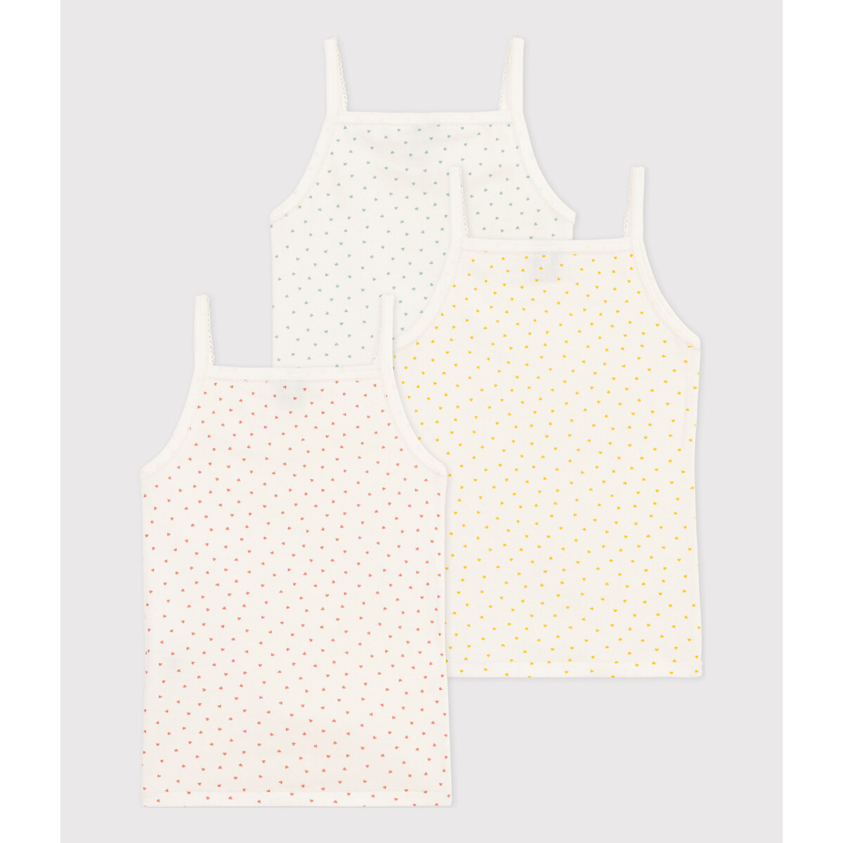 Lot de 3 maillots de corps blanc imprimé, PETIT BATEAU