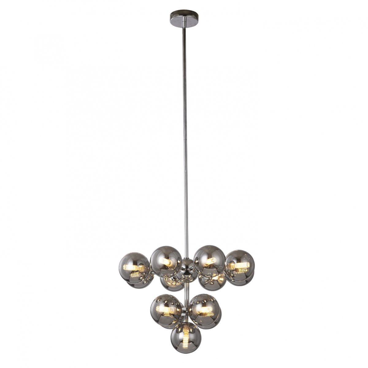 Suspension élégante à sphères verre - NIZZALO argenté / chromé, KOSILUM