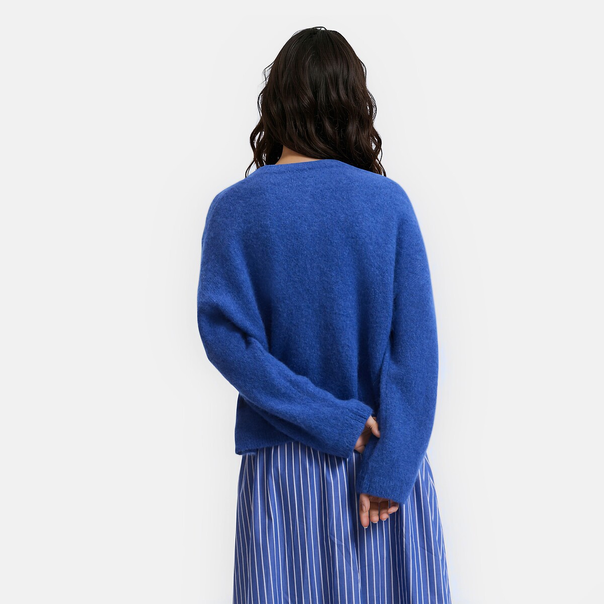 Cardigan en alpaga mélangé, Signature LYSANDRE bleu électrique, LA REDOUTE COLLECTIONS