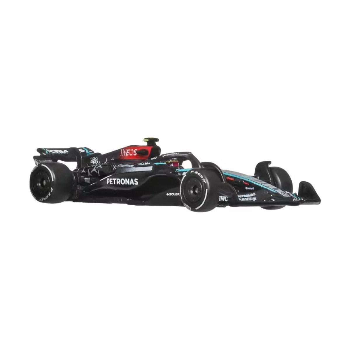 Hot Wheels Voiture de course Mercedes AMG Petronas noir, MATTEL