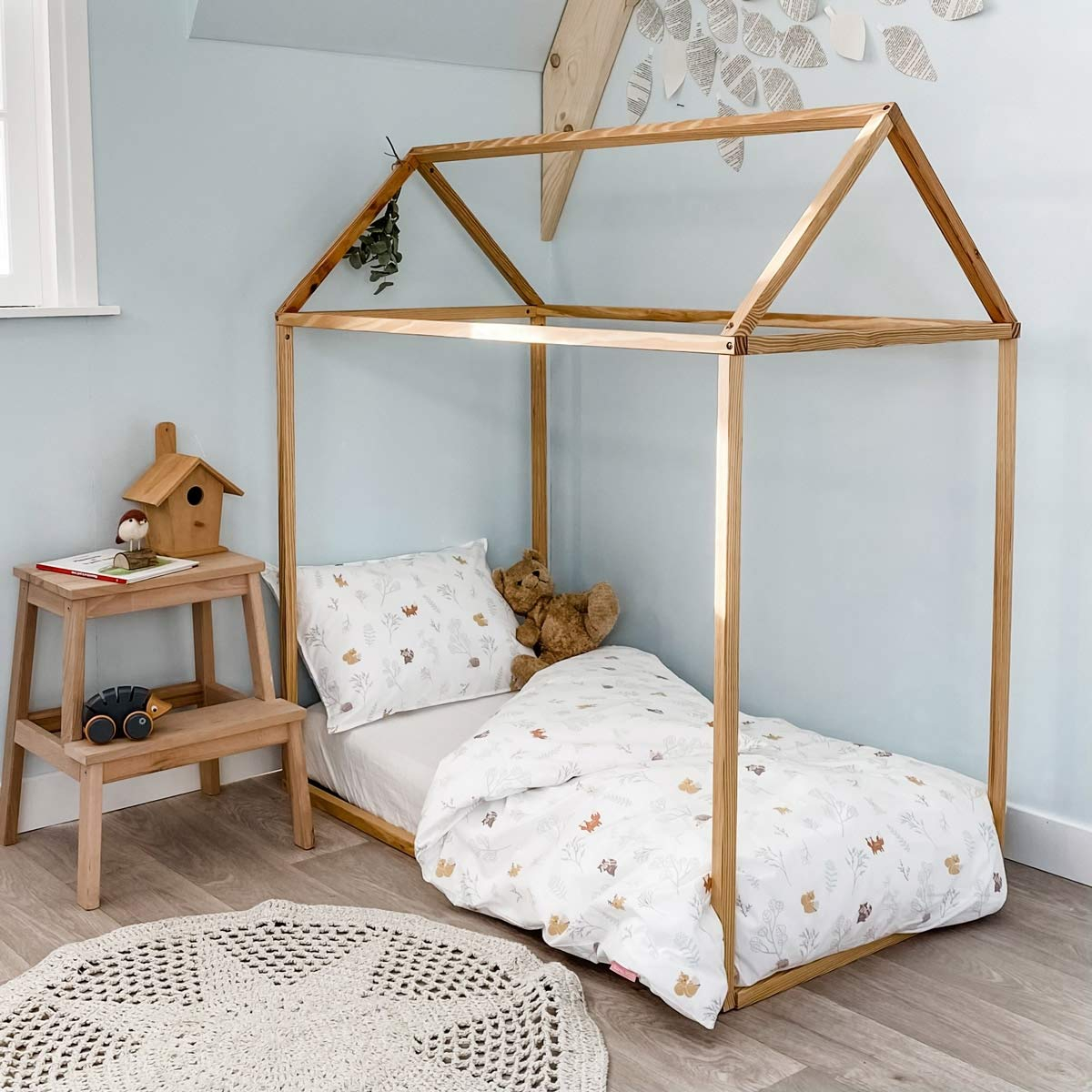 Parure de couette bébé coton bio DREAM FOREST ecru, LITTLE CREVETTE