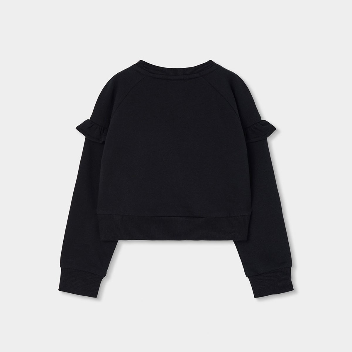 Sweat-shirt fille en molleton avec clous noir, BOBOLI