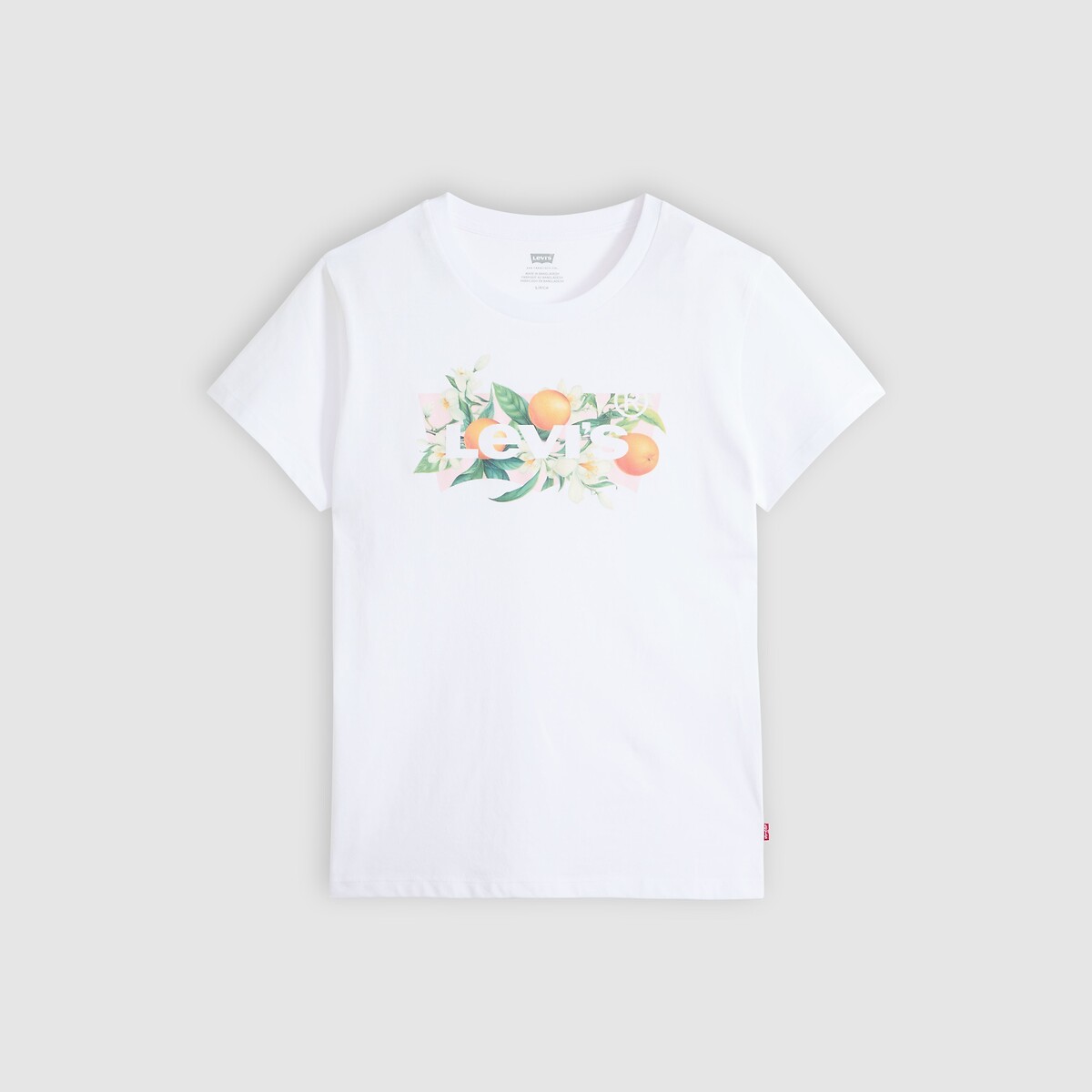 Tshirt col rond manches courtes logo blanc, LEVI'S