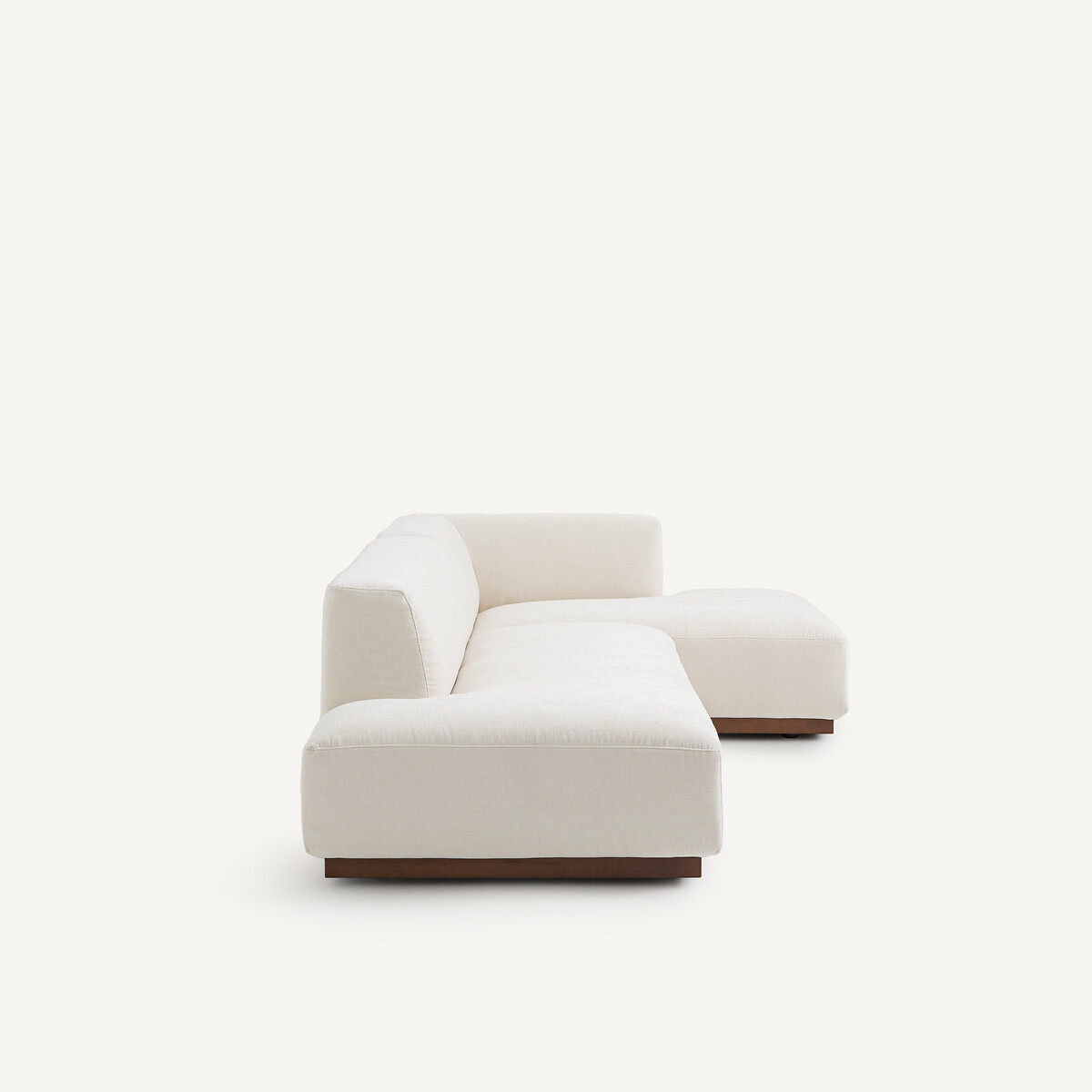 Canapé d'angle droit velours chenille, Jacopo blanc, AM.PM