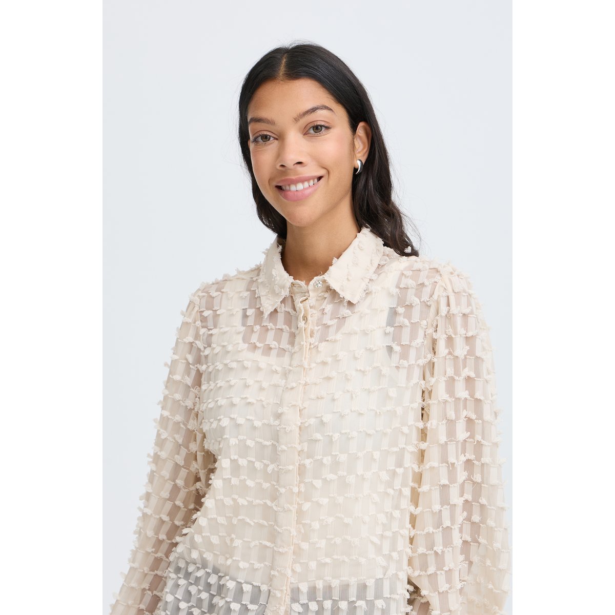 Chemise à manches longues beige oatmeal, B.YOUNG