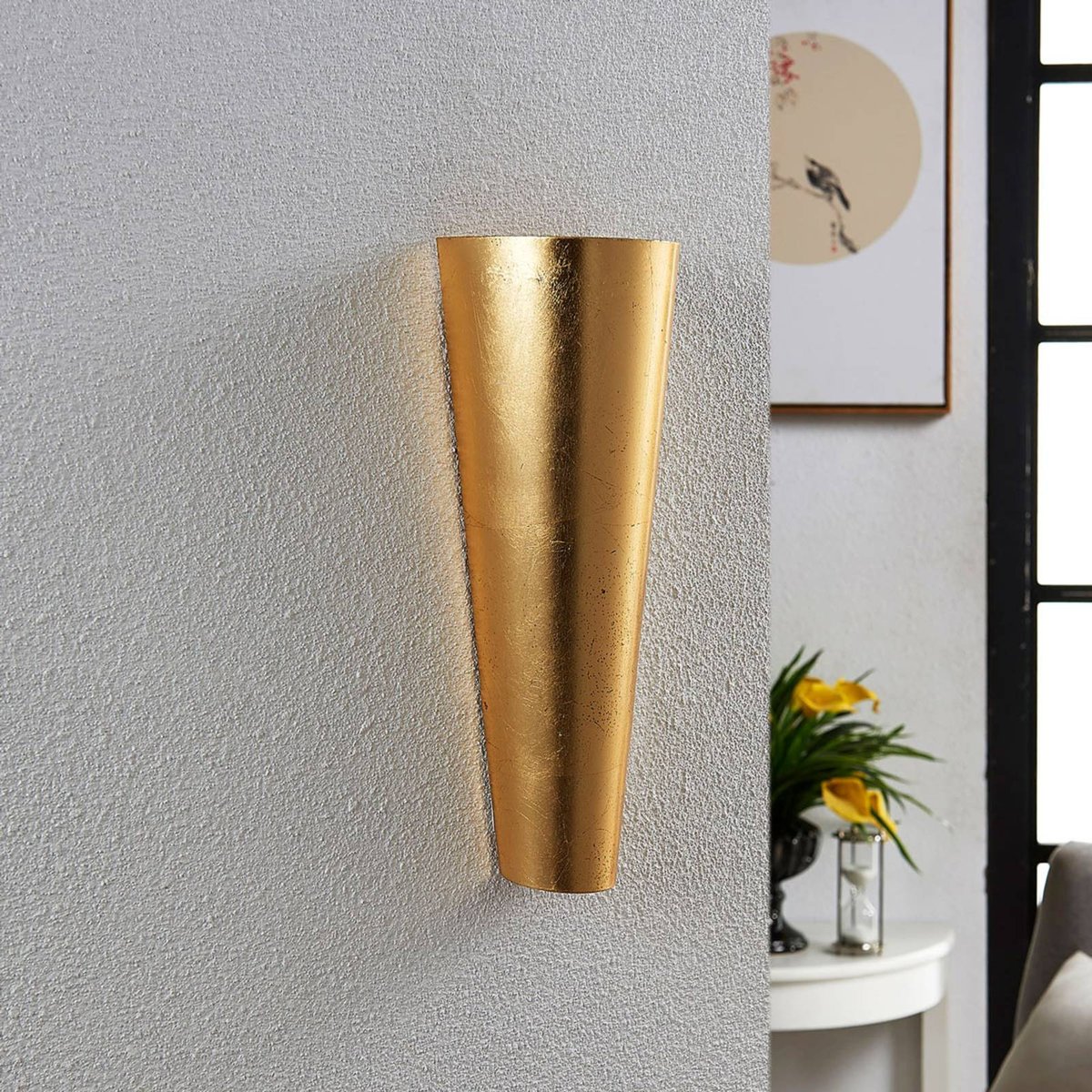Applique en métal moderneLED, Conan doré mat, LINDBY