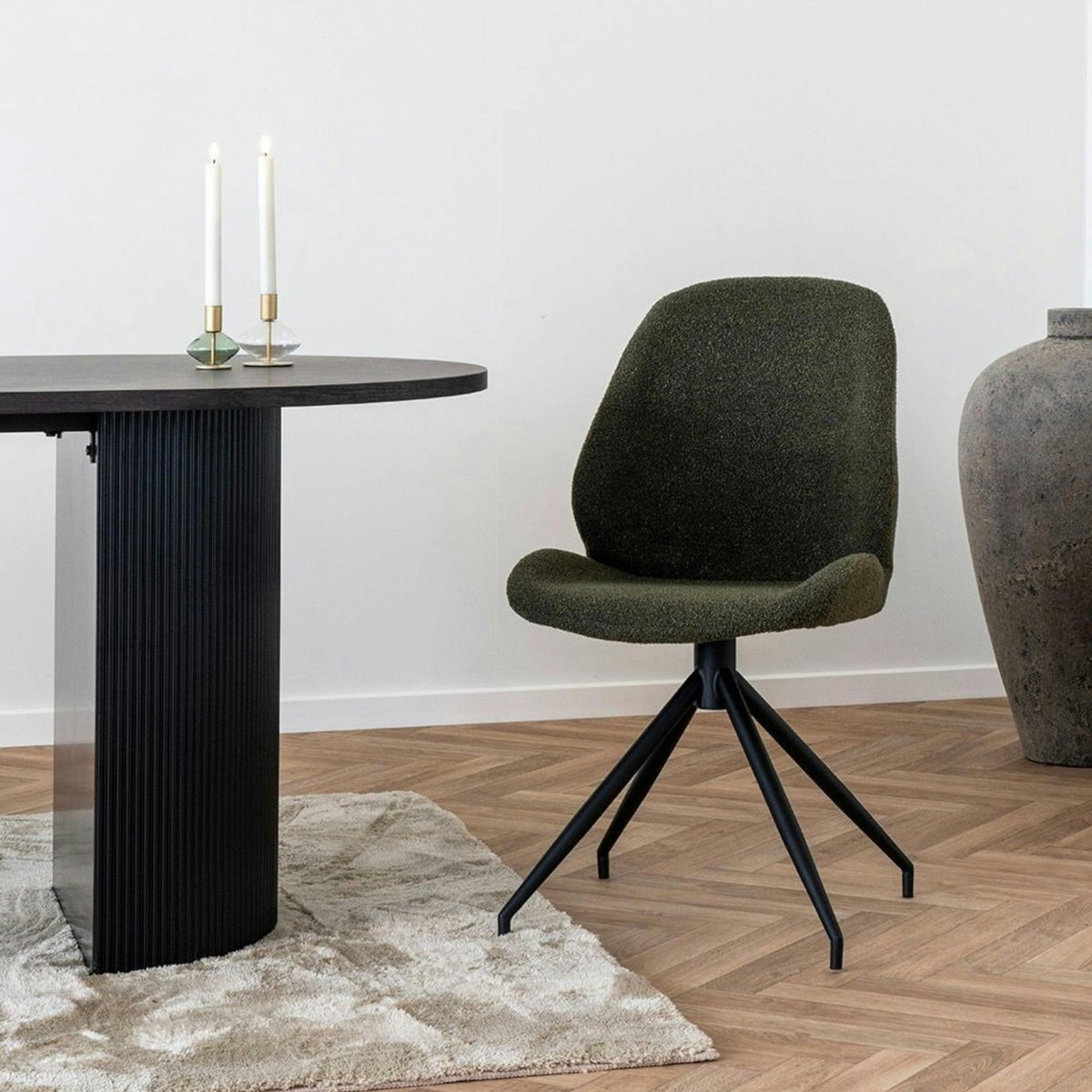 Chaise pivotante vintage (lot de 2) BERLIN vert, PIER IMPORT