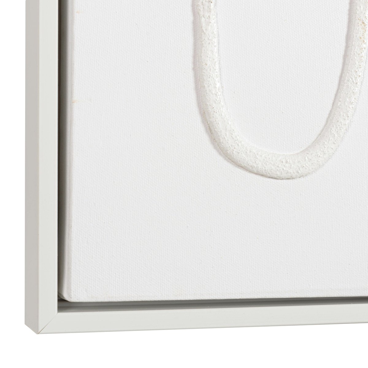 Tableau blanc lignes abstraites peinture au sable 83 x 123 cm blanc - lignes, PIER IMPORT