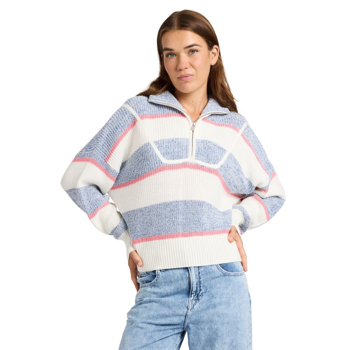Pull demi-zip CARVER. blanc coconut milk, ROXY
