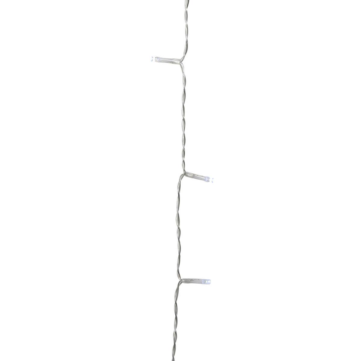 Rideau lumineux de façade d'extérieur 1 x 2 m 200 LED blanc froid 8 fonctions solaire blanc froid, FEERIC LIGHTS & CHRISTMAS