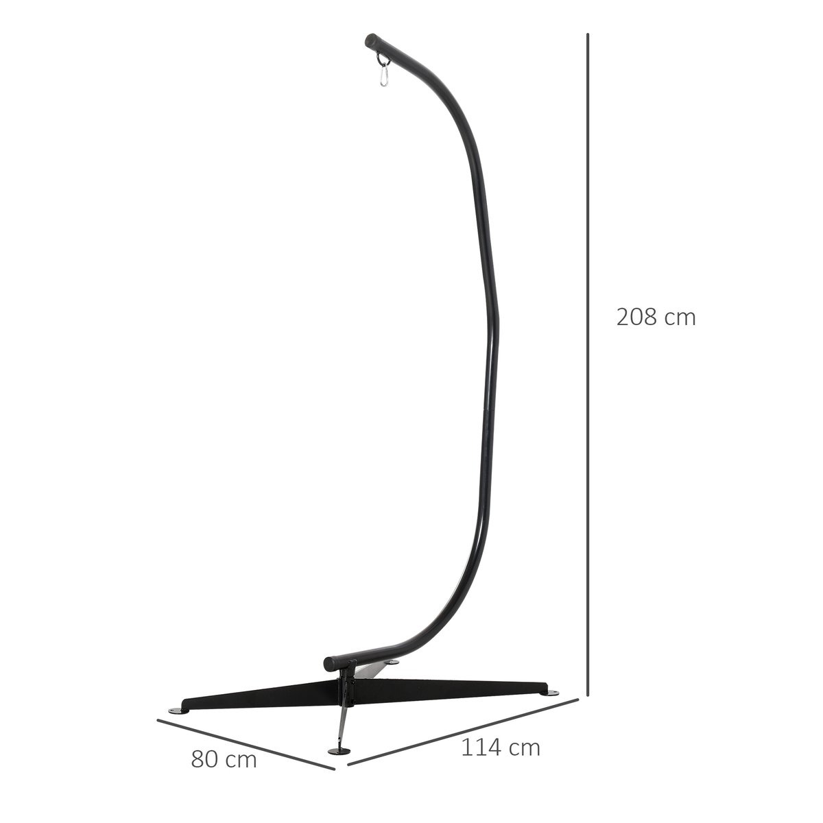 Support pour fauteuil hamac Métal Noir noir, OUTSUNNY