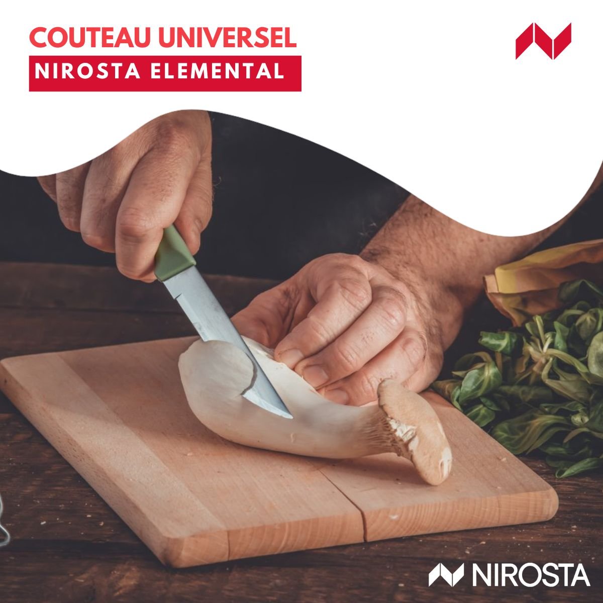 Couteau d’office universel 22,5 cm ELEMENTAL vert, NIROSTA