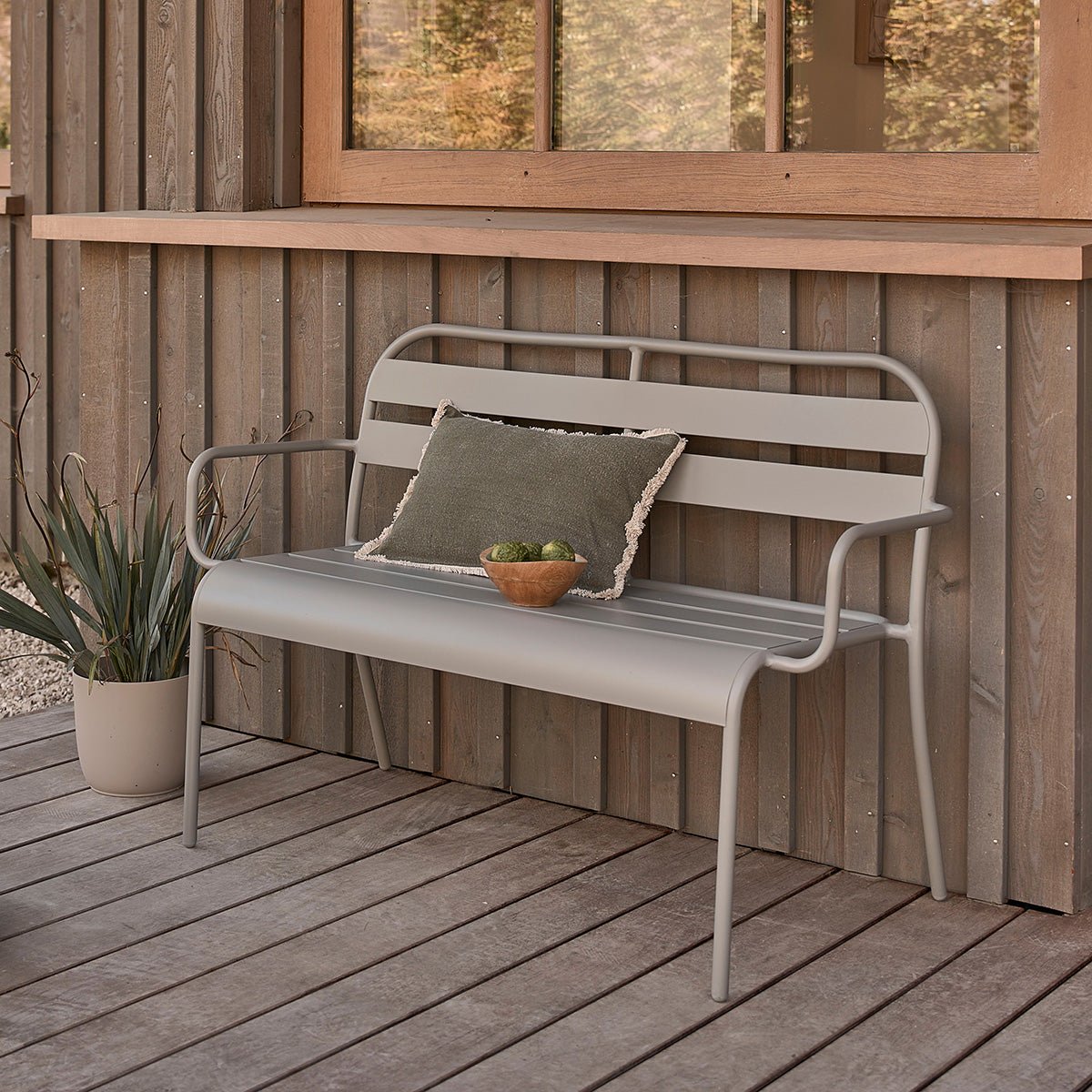 Banc de jardin en aluminium 2 places ZÉPHIR gris, BERAH GETAH