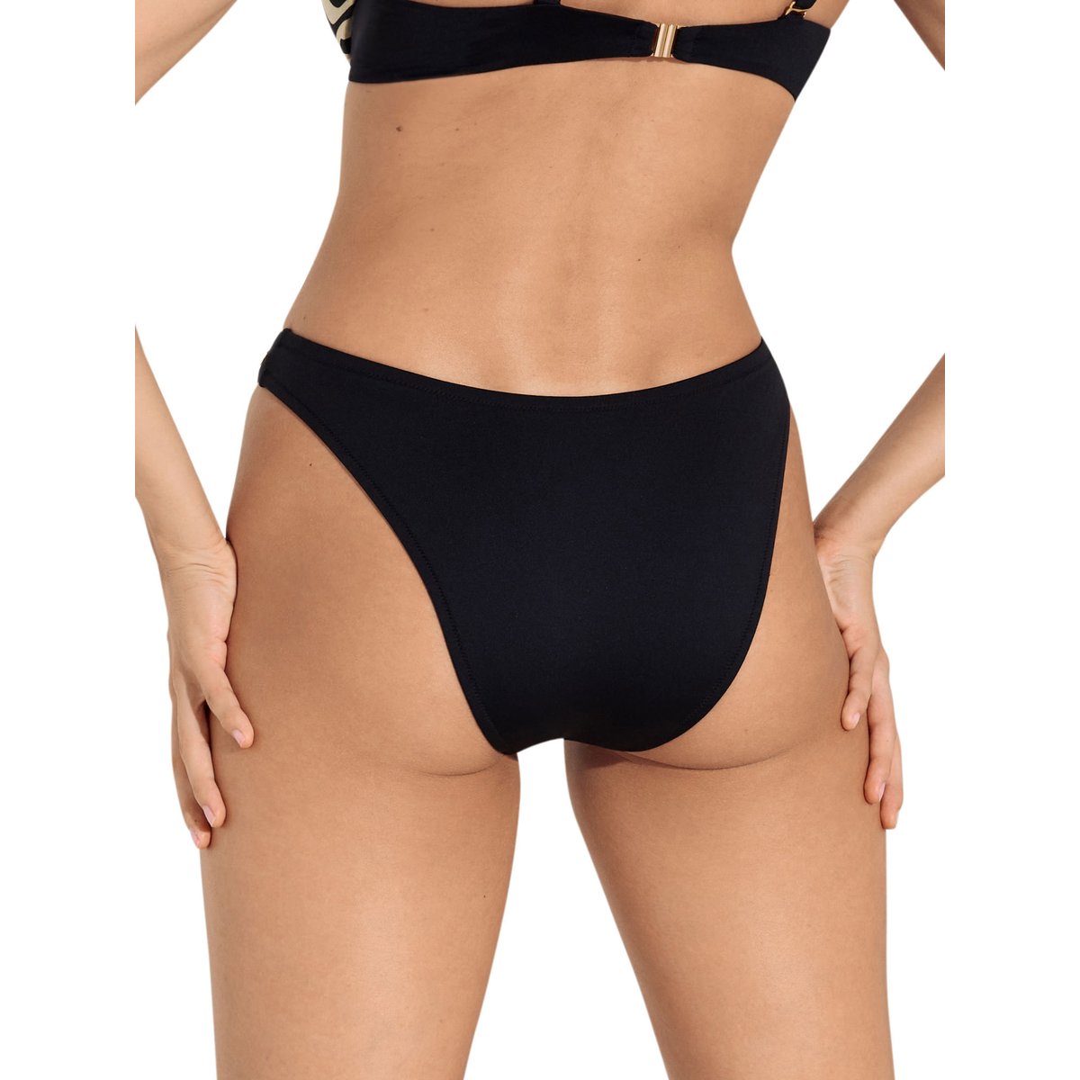 Bas maillot slip de bain bikini échancré taille basse Iceland noir, LISCA