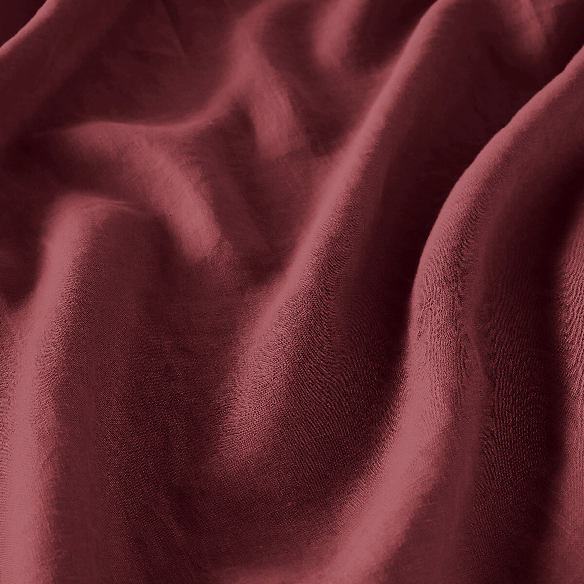 Onega Washed Linen Curtain with Eyelets burgundy, LA REDOUTE INTERIEURS