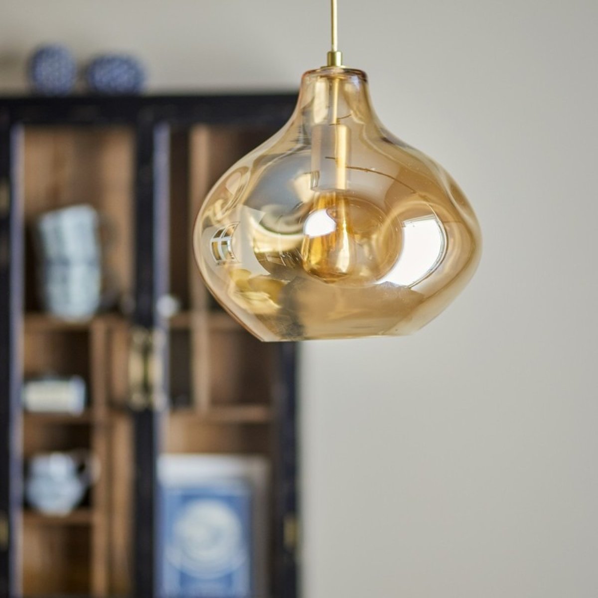 Suspension verre design organique AZIZI marron clair, BLOOMINGVILLE