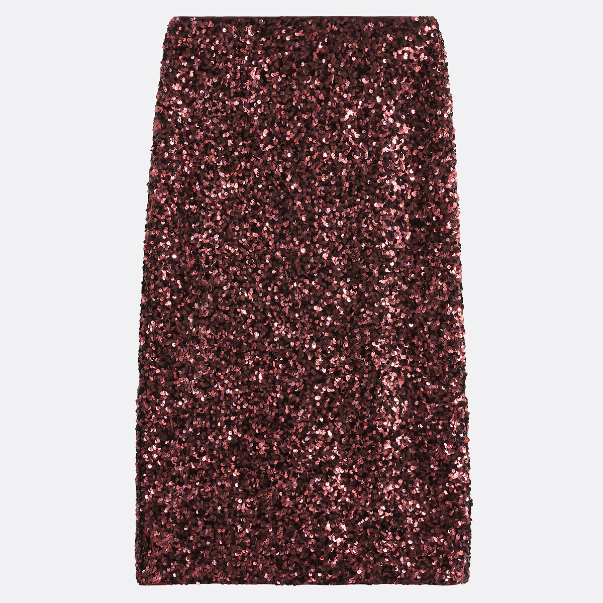Straight Sequin Midi Skirt burgundy red, LA REDOUTE COLLECTIONS