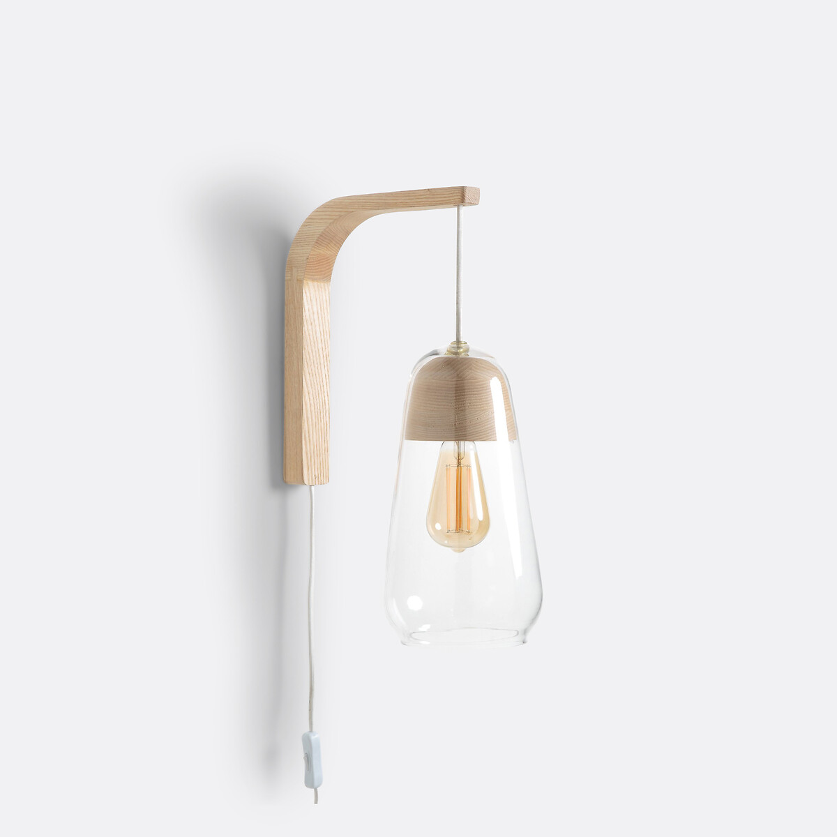 Applique verre et bois Nasoa naturel, LA REDOUTE INTERIEURS