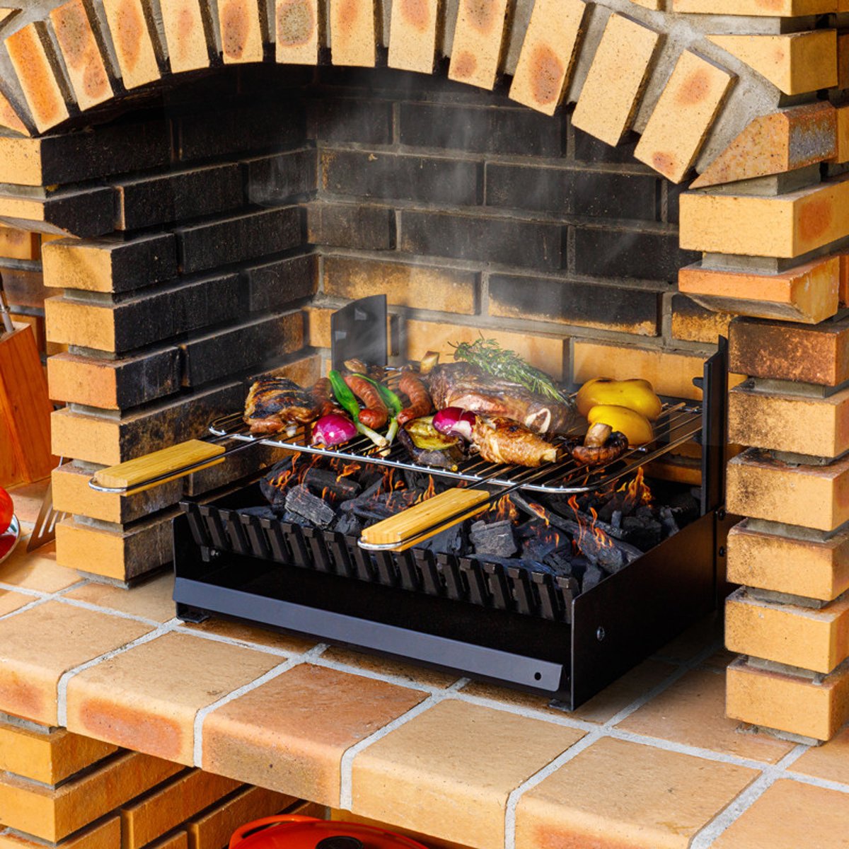 Barbecue au charbon, réglable, Grilloir, GRILLOIR noir, SOMAGIC