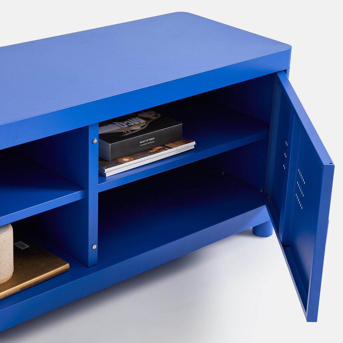 Mueble de TV de acero, ancho 180 cm, LIVONA azul , LA REDOUTE INTERIEURS