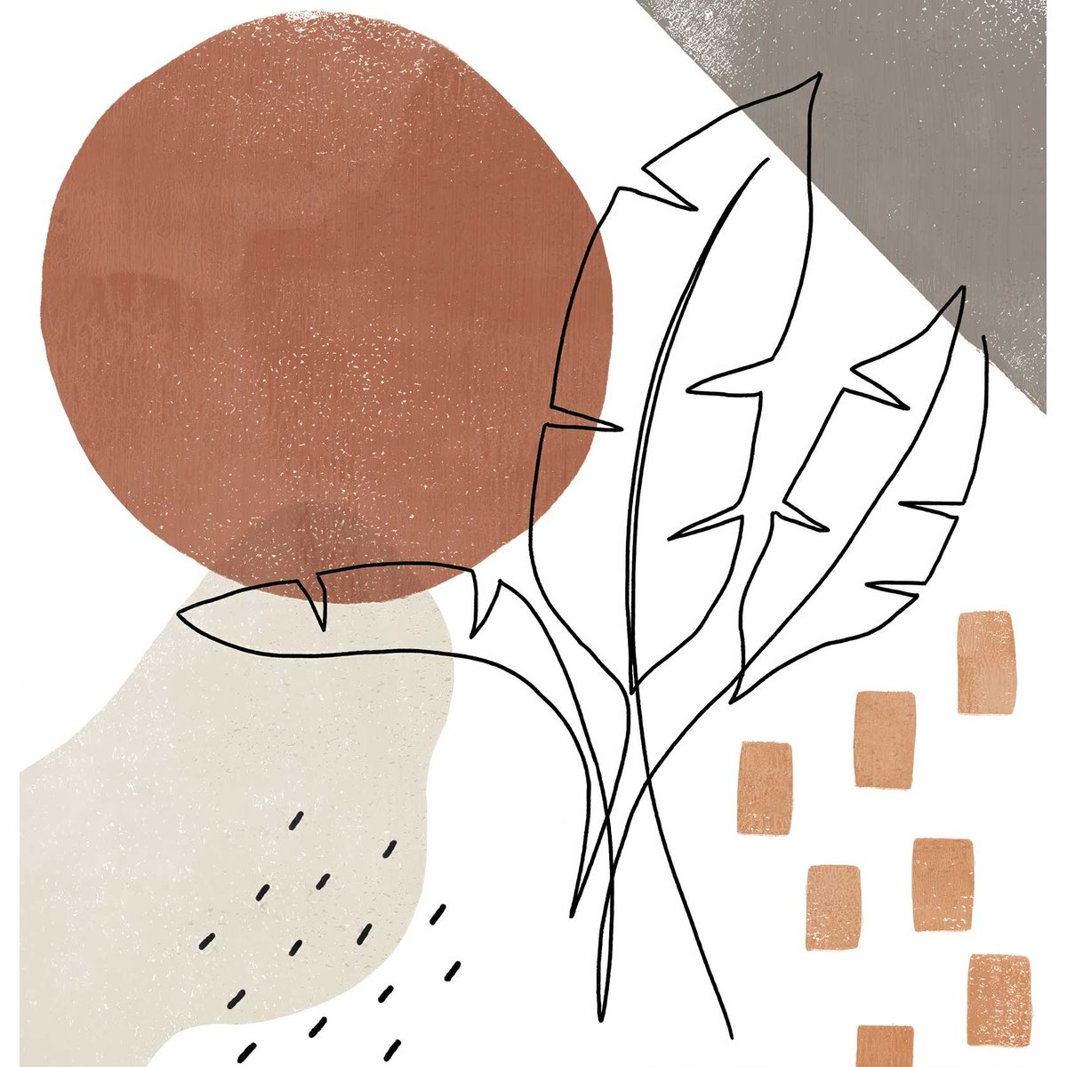 Papier peint cercle d'ocre intissé, HEXOA