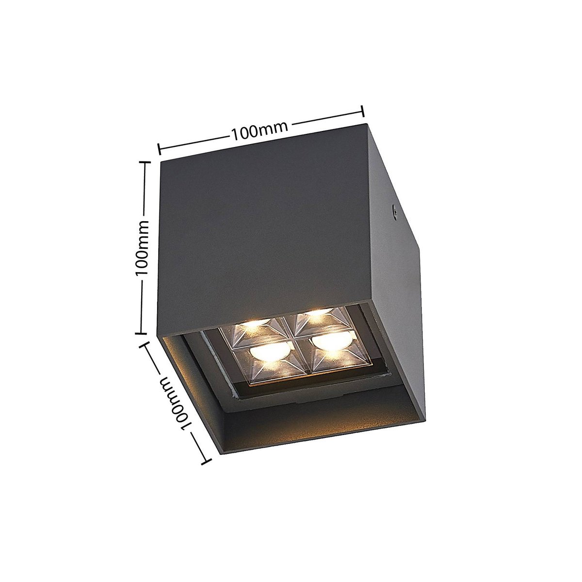 Plafonnier extérieur en aluminium moderneLED anthracite, LINDBY