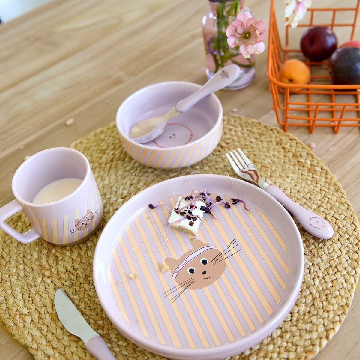 Coffret repas lilas, jaune, marron, LASSIG