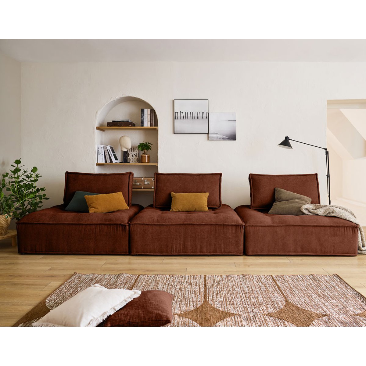 Canapé Modulable 3 places - MARISOL terracotta, BEST MOBILIER