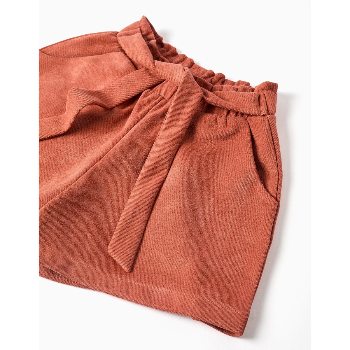 Short en maille interlock avec ceinture intégrée marrón, ZIPPY