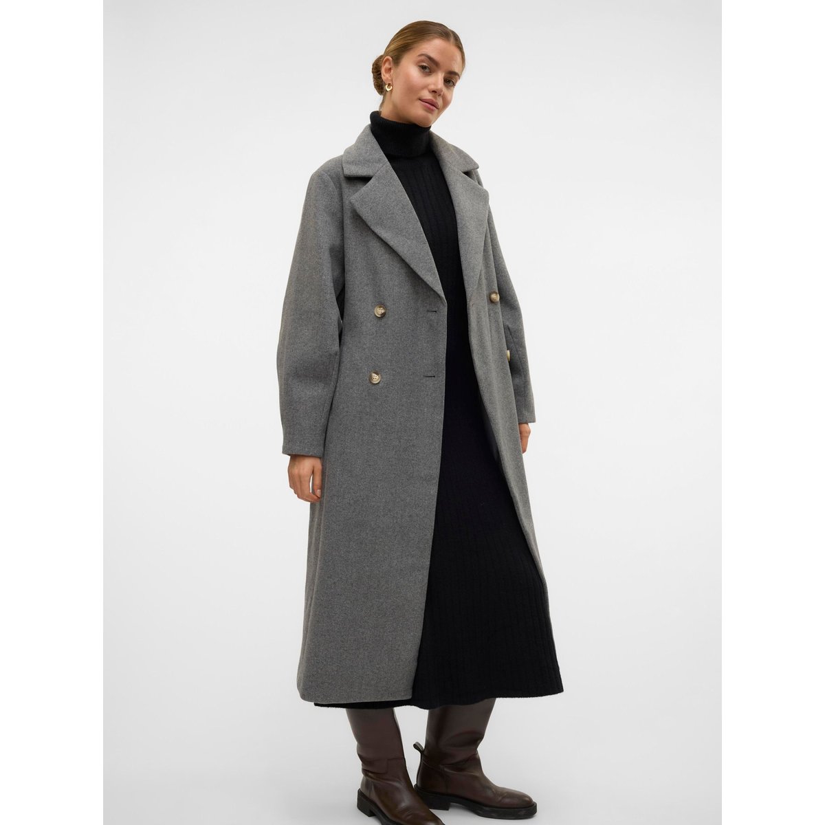 Manteau medium grey melange, VERO MODA