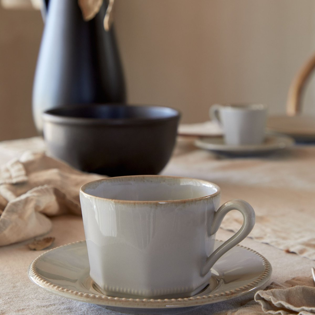 Tasse à thé et soucoupe 0.24 L LUZIA gris suave, COSTA NOVA