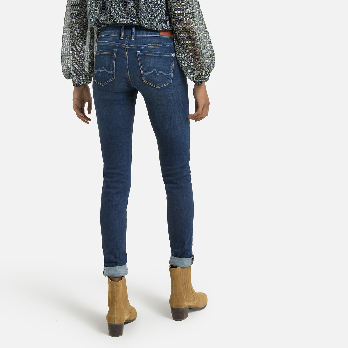 SOHO skinny jeans met lage taille dark used worn, PEPE JEANS
