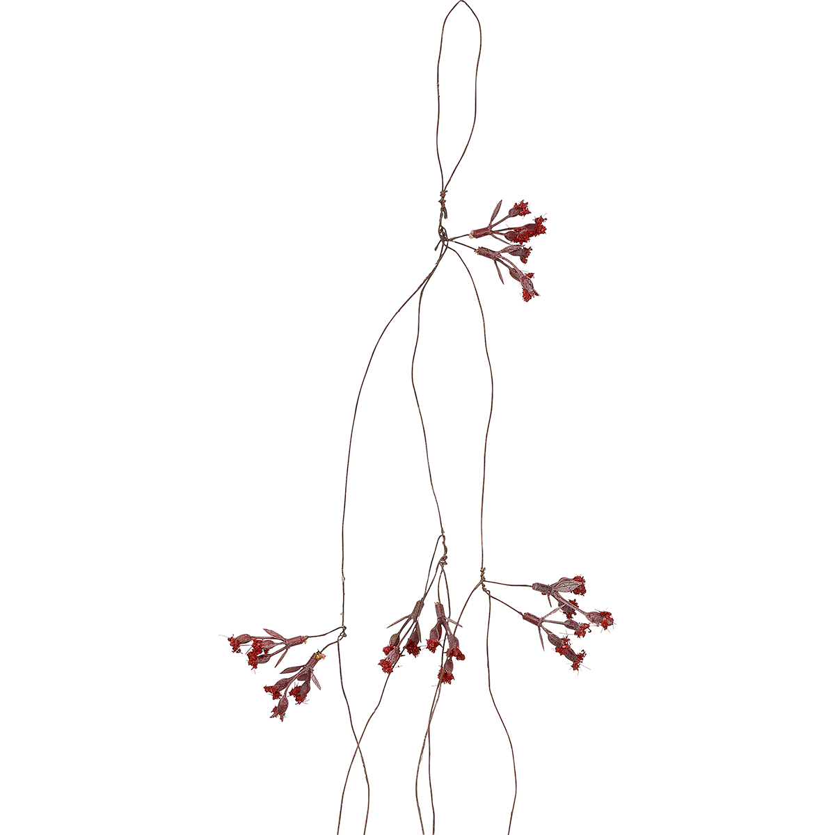 Guirlande à suspendre de mini fleurs artificielles H106 rouge, SIA DECO