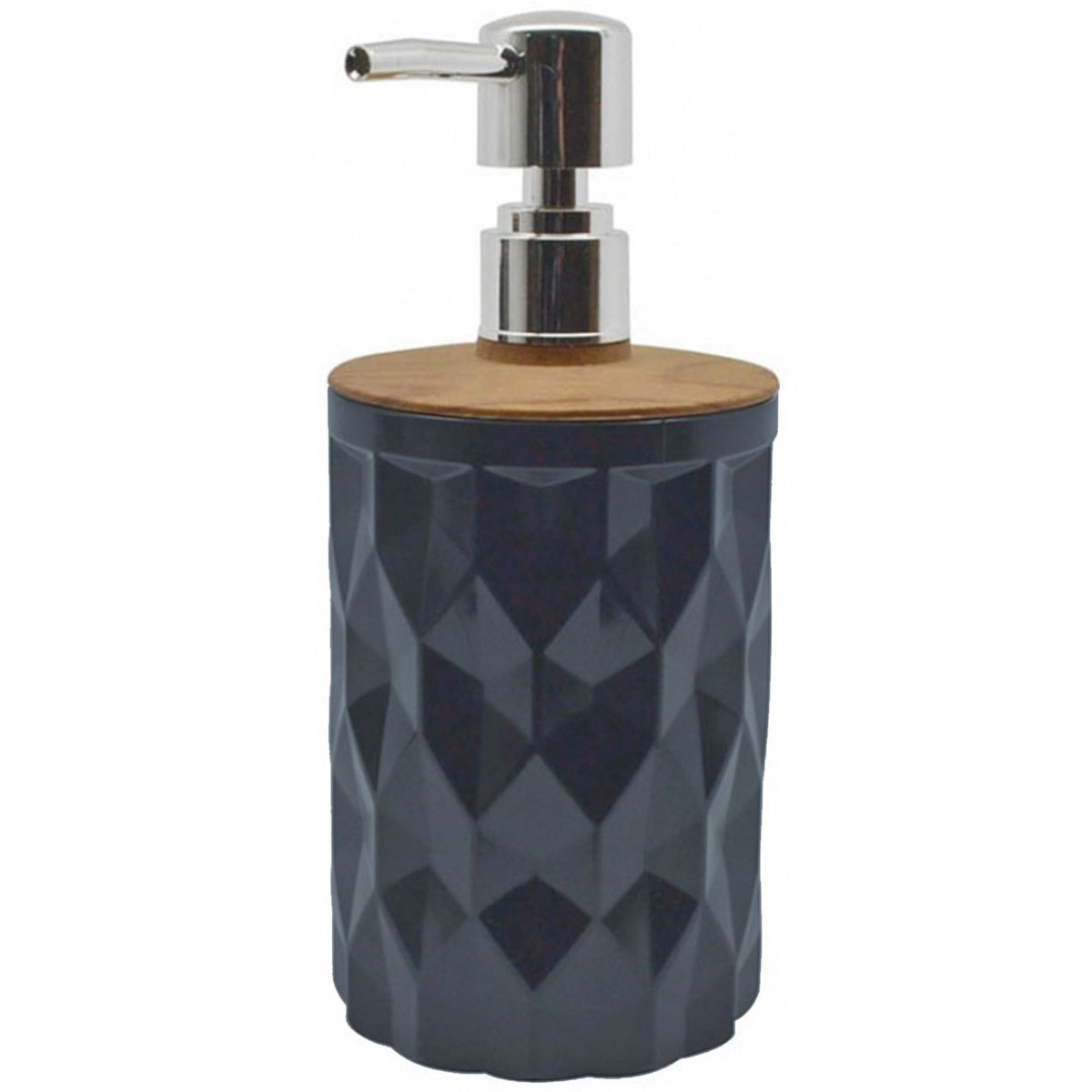 Distributeur de savon acrylique gris et bois 450ml gris, WADIGA