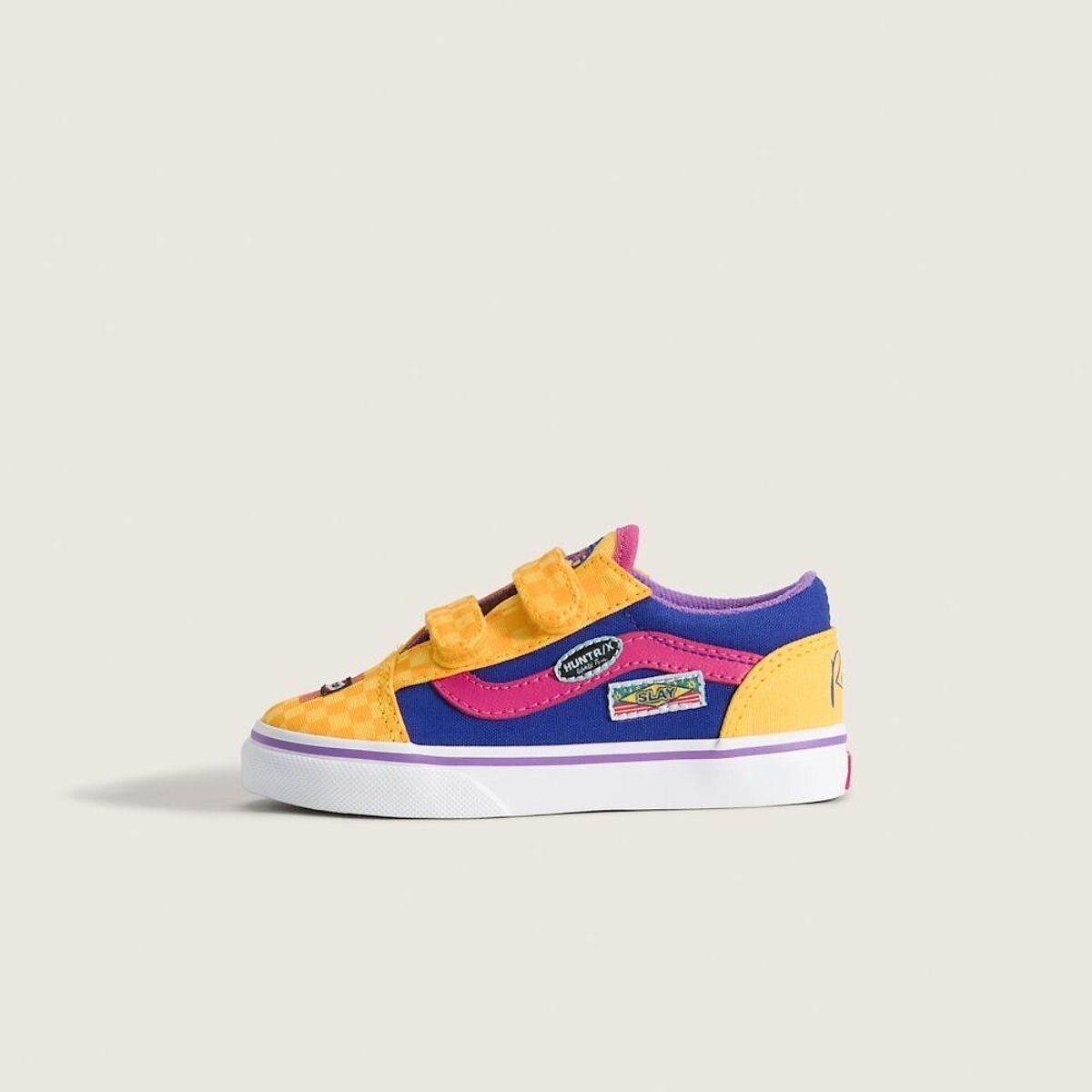 Baskets basses à scratch TD Old Skool V x Kpop Demon Hunters jaune/bleu/rose, VANS