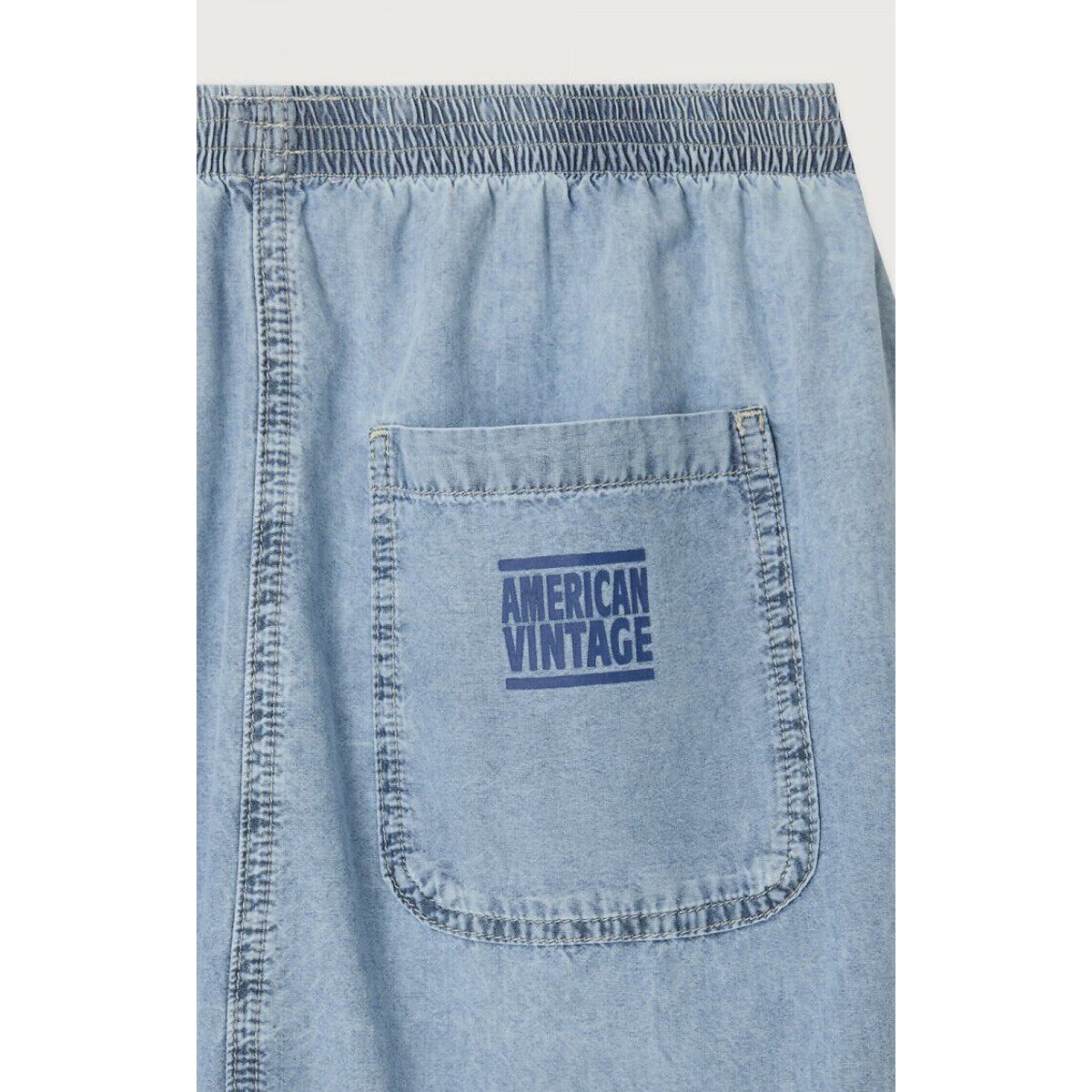 Jupe longue en denim léger, PAYBOU bleu denim, AMERICAN VINTAGE