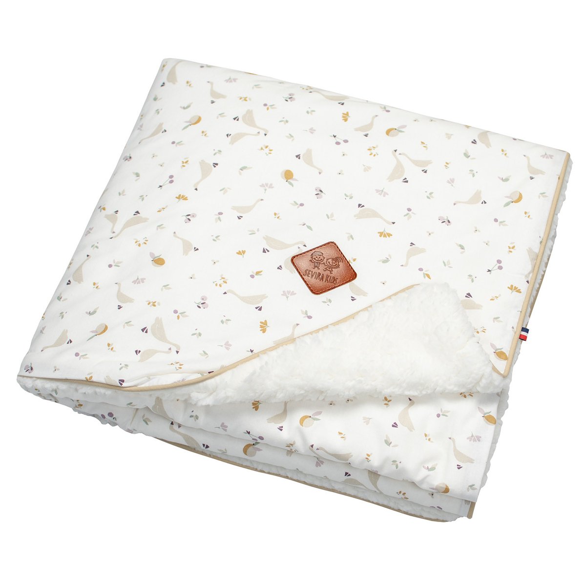 Couverture plaid réversible en sherpa SIDONIA sidonia, beige, écru, blanc, SEVIRA KIDS