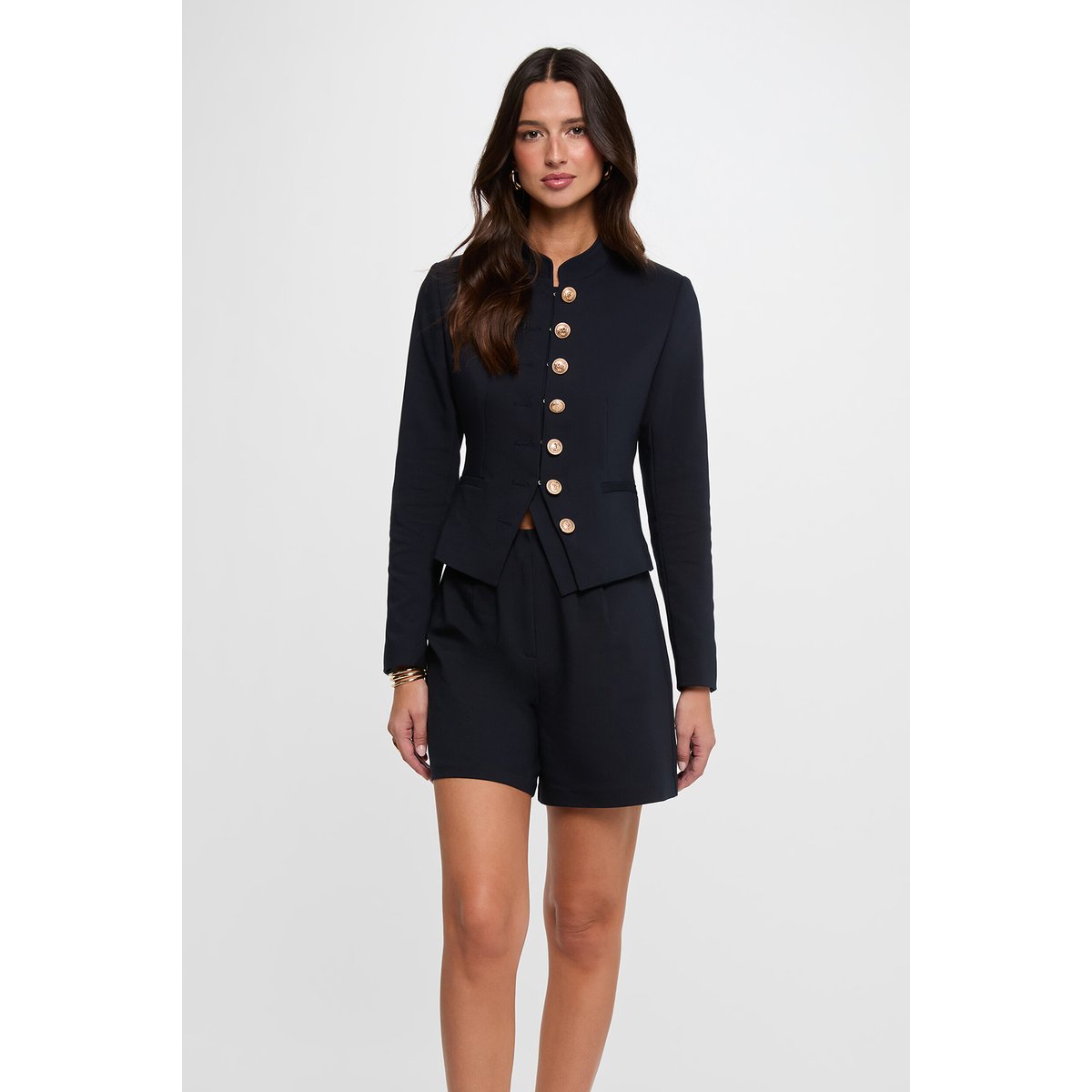 Short taille haute large bleu marine, MORGAN