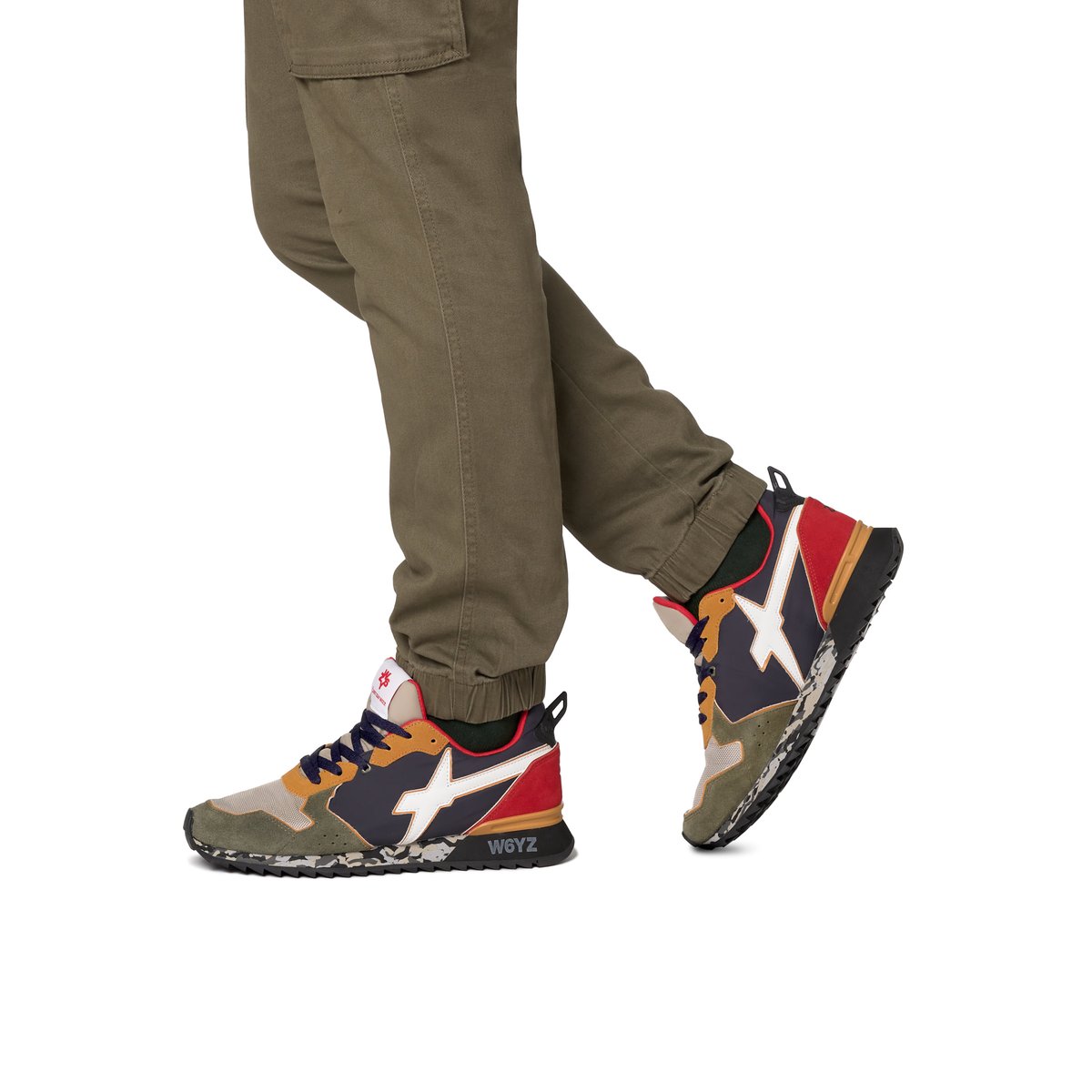 Baskets en tissu technique et daim JET-M. kaki, W6YZ