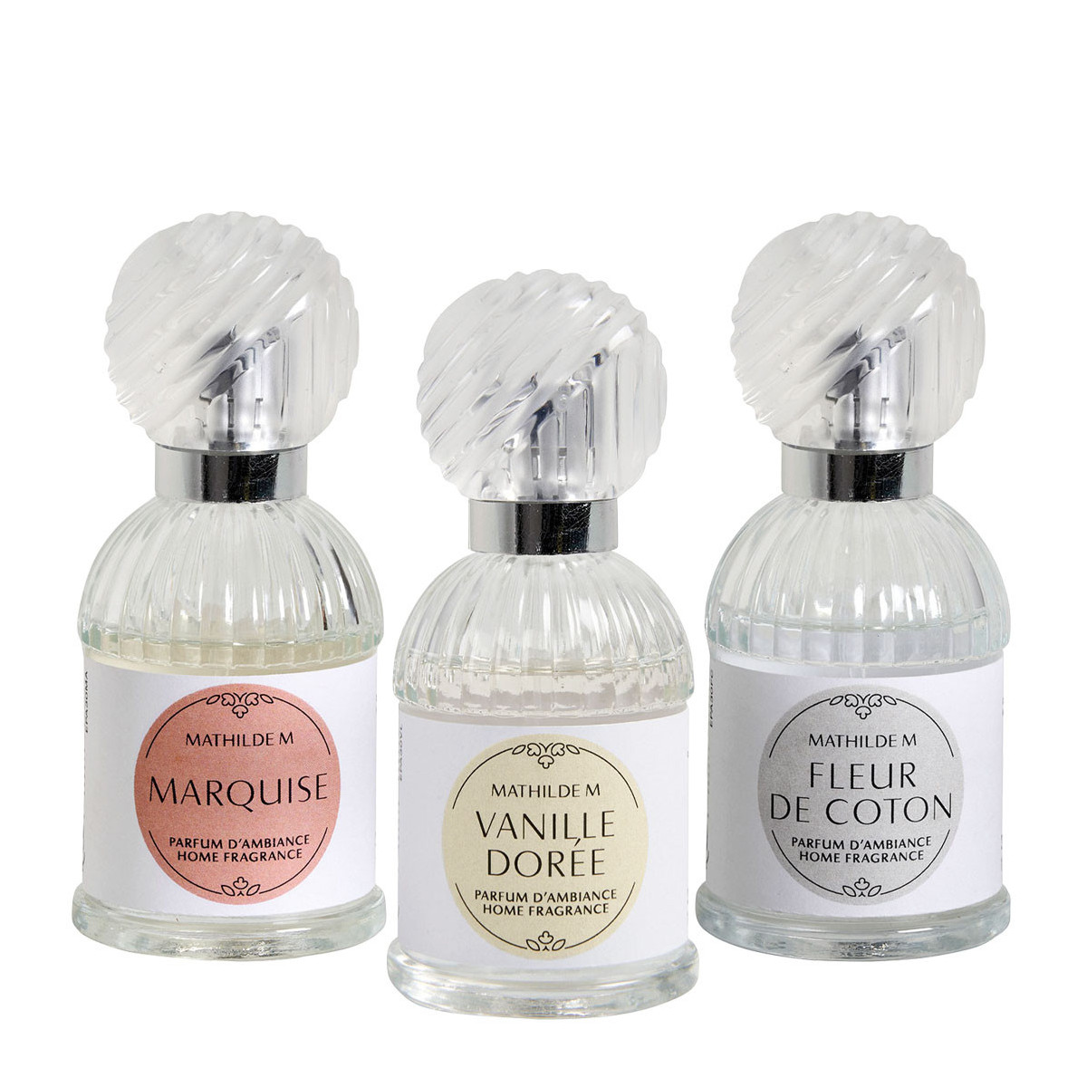 Coffret 3 parfums d'ambiance jaune, MATHILDE M