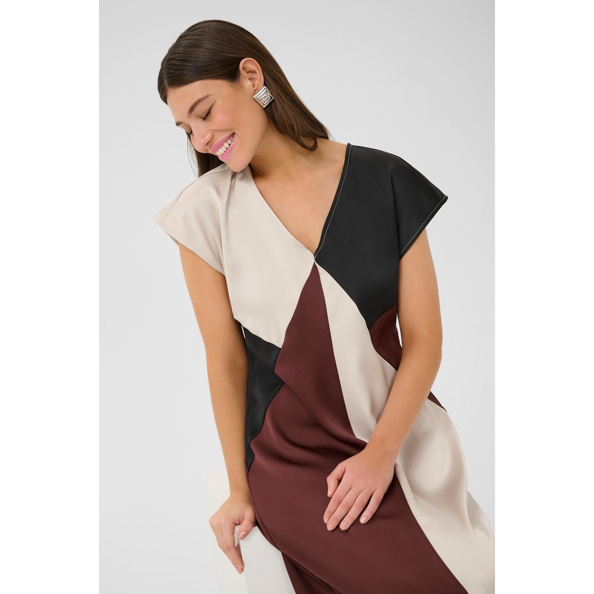 Robe rouge beige noir zinfandel/fog/black, CULTURE
